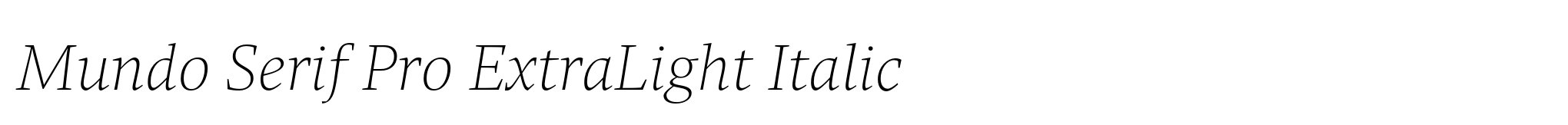 Mundo Serif Pro ExtraLight Italic image